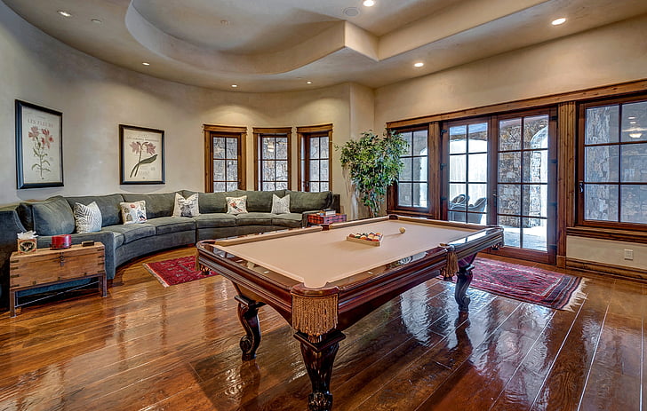 pool, pool table, pool and table, indoors, domestic Room, table, architecture