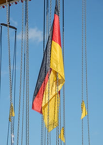 flag, germany, black, red, gold, carousel, kettenkarusell