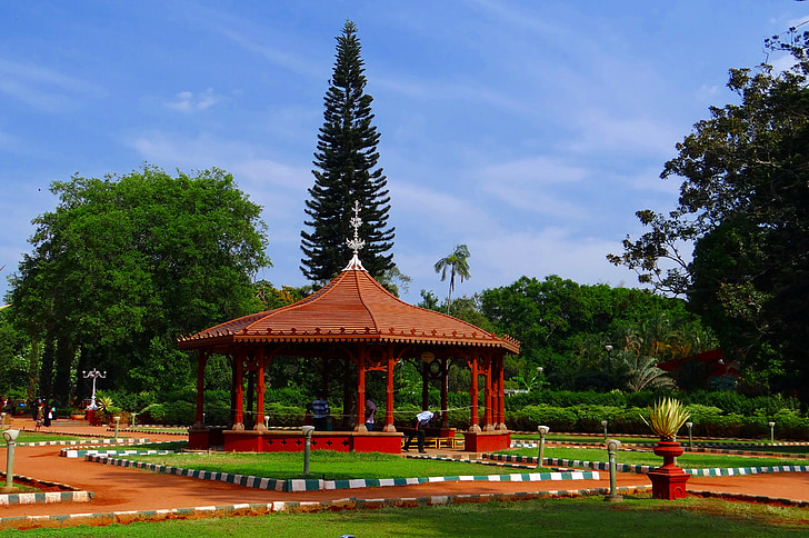 altana, baldachim, ogród, Bangalore, Indie, odkryty, schronienie