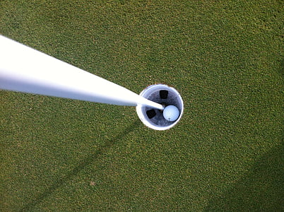 golf, ball in hole, hole in one, ball, hole, green