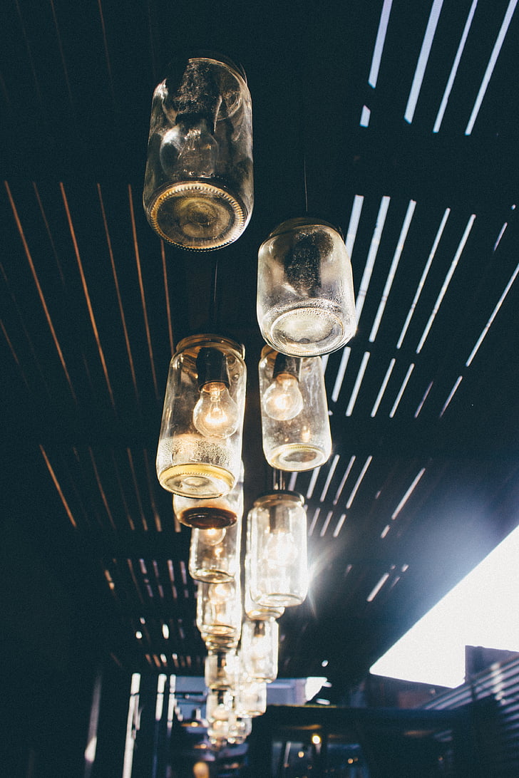 lamps, lanterns, illumination, design, glasses, jars, light bulbs