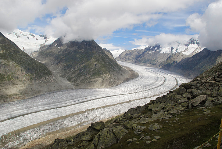 Aletsch glacier, tuyết, dãy núi, Alpine, miền trung Thụy sĩ, tour du lịch núi cao, rắn