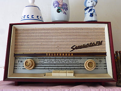 rádio, velho, vintage, receptor, Telefunken, válvulas de dentro