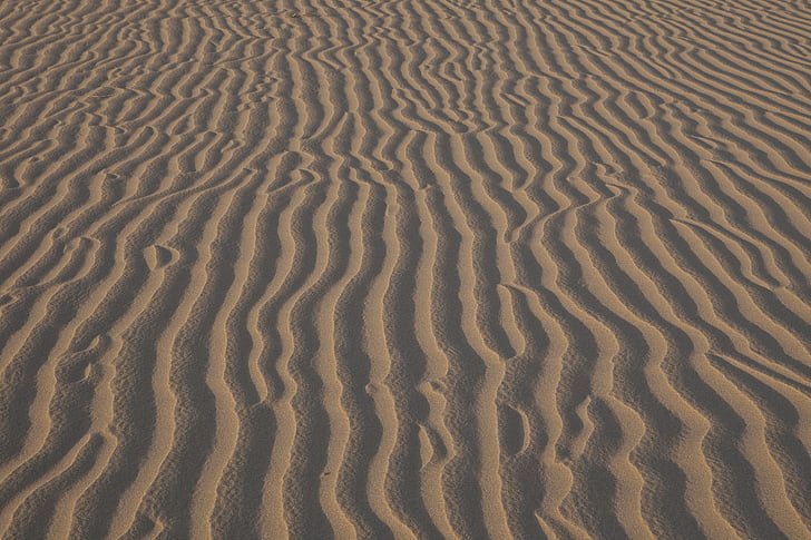 rizaduras de arena, viento, desierto, paisaje, seco, calor, sombras