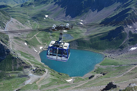 кабинков лифт, Pyrénées, Южен връх, кабина, кабели, планински