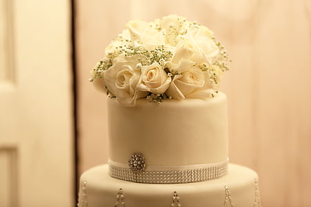 kake, blomster, bryllup