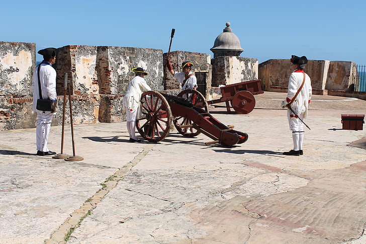 Cannon, Puertoriko, pils, Fort, Spāņu, vēsturisko, vēsture