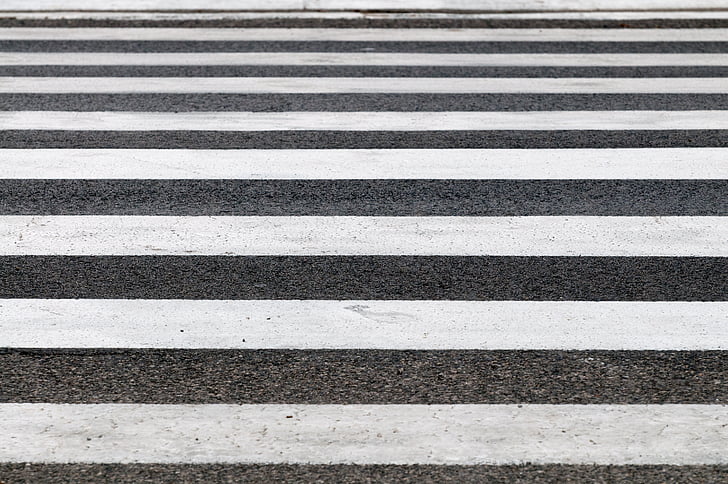 zebra, crossings, road, striped, black, white, line