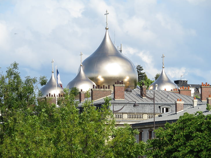Kościół, prawosławny, Rosyjski, Katedra, Paryż, Sainte, Trinity