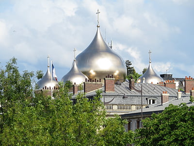kerk, orthodoxe, Russisch, Kathedraal, Parijs, Sainte, Trinity