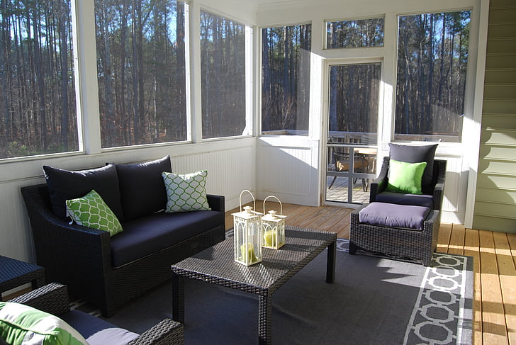 veranda, sunroom, v interiéri, Zimná záhrada