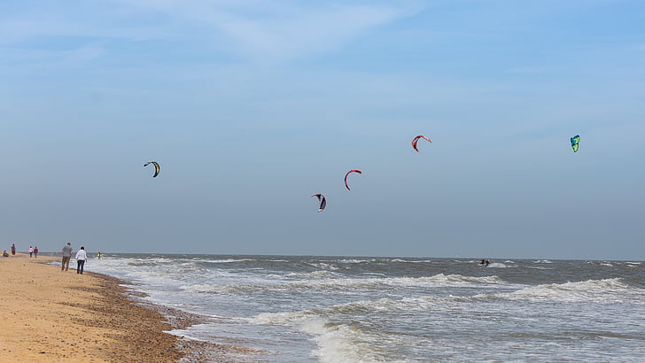 kite surfingu, morze, wiatr, latawiec, Ocean, surfing, Plaża