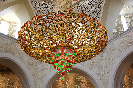 Abu dhabi, Mosquée, architecture, bâtiment, Orient, décoration