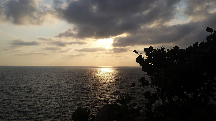 solnedgång, havet, Green flash, stranden, landskap, höjdpunkter, bakgrundsbild