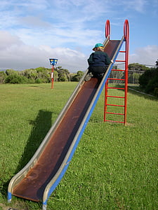 playground, slide, children's playground, play, children, meadow, slip
