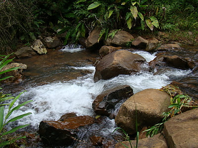 stones, cascade, water, nature, river, stream, waterfall