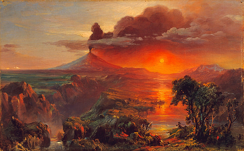 Frederic Kirche, Malerei, Kunst, künstlerische, Kunstfertigkeit, Öl auf Leinwand, Landschaft