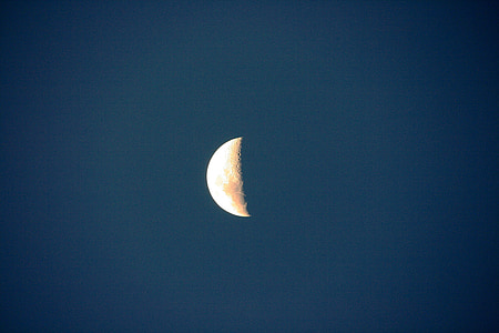 μισό φεγγάρι, NightSky, φεγγάρι, Luna, ουρανός, σεληνιακή, διανυκτέρευση