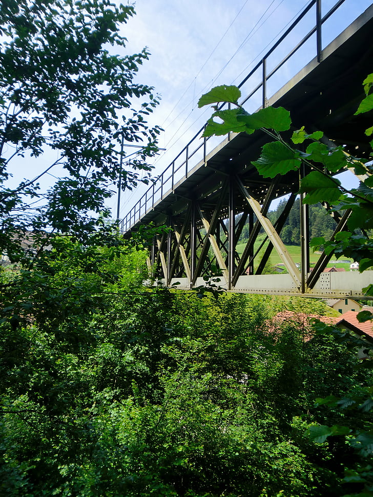 bahnbrücke, tiltas, struktūrų, medis