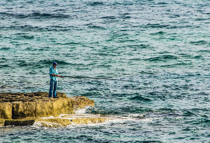fisherman, fishing, hobby, nature, relaxation, sea