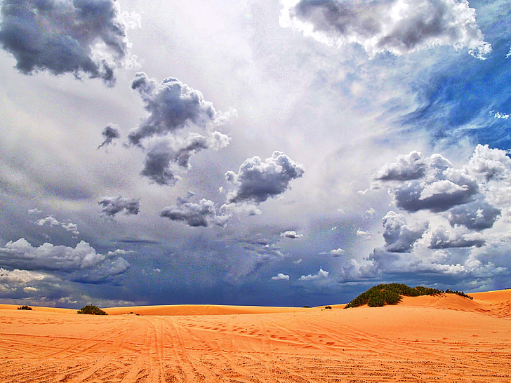desert, clouds, usa, hot, sky, nature, weather