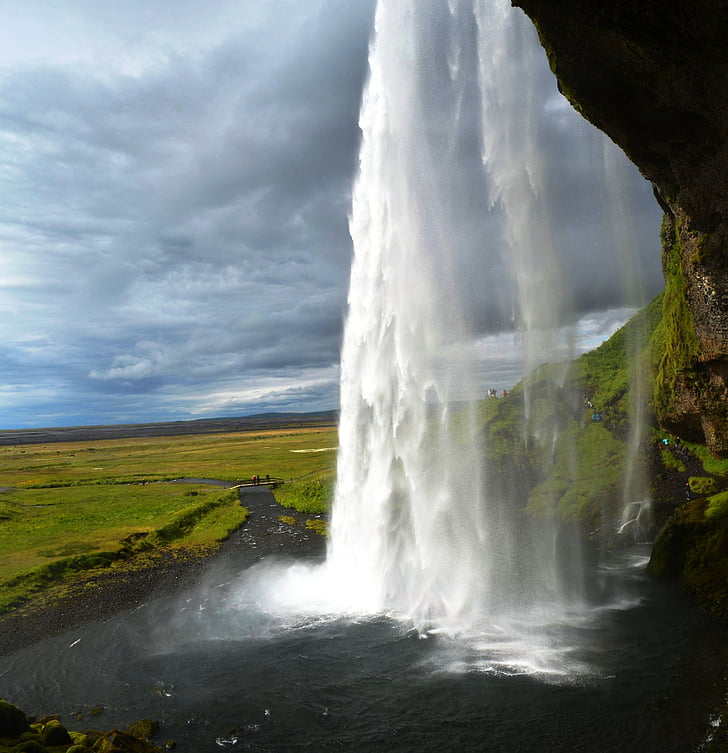 vodopád, Island, voda, Příroda