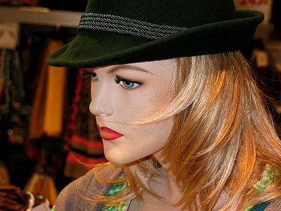 mannequin figure, deco, advertising, figure, doll, hat, profile