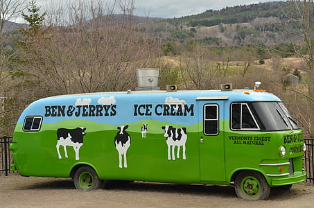 america, new england, vermont, ben and jerry's, ice, bus, transportation