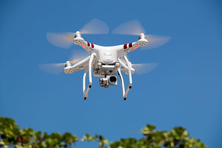 appareil photo, drone, HD, hélicoptère, photographie, en plein air, bleu