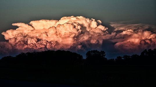 moln, Storm, Sky, naturen, bränning, siluett, skogsbrand