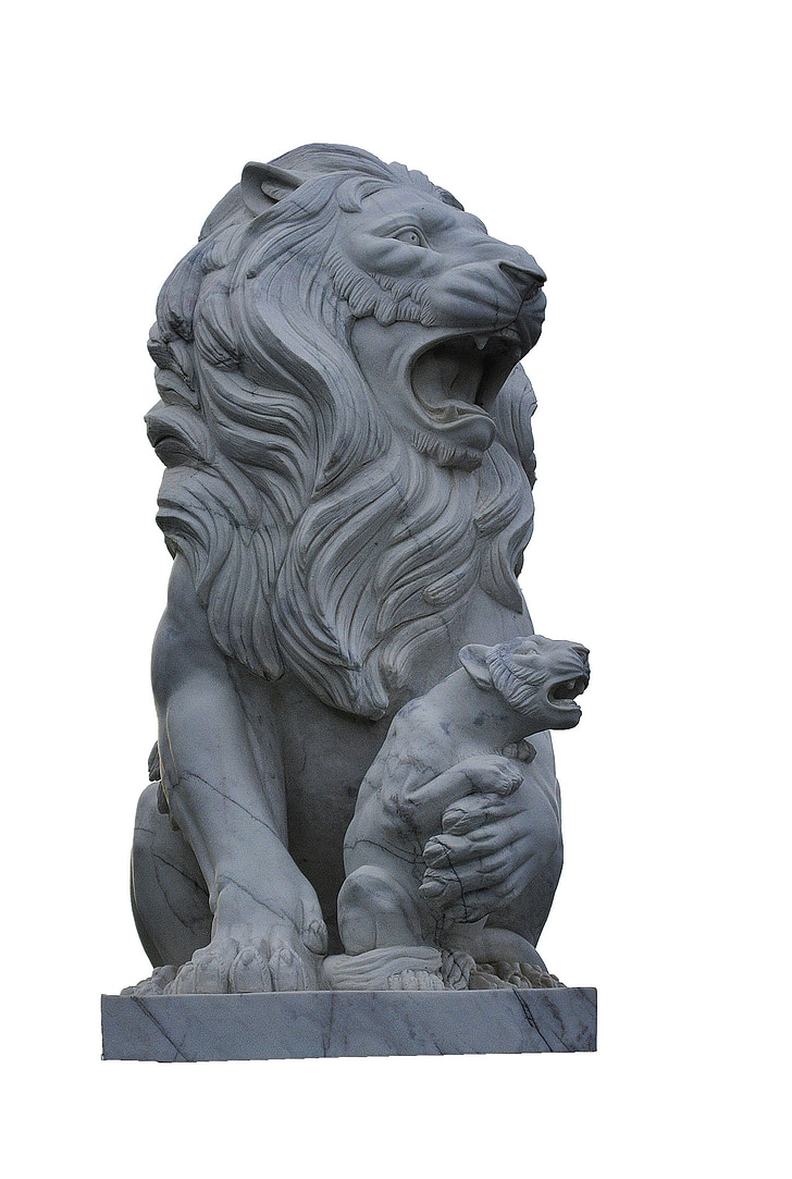 Lion, statue de, monument, sculpture, objet