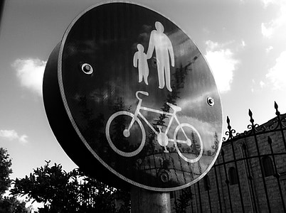 gutt, far, sykkel, sykler, sykler, sykkel, klokke