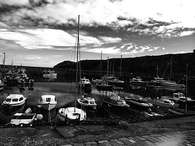 boats, port, water, boat, clouds, masts, nautical Vessel