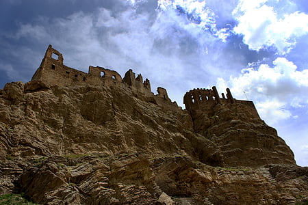 Castell, rocoses, núvol, obres històriques, Castell de hosap, van, arquitectura