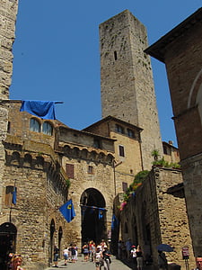 San gimignano, køn tower, Toscana, historisk set, Italien, gamle bydel, arkitektur