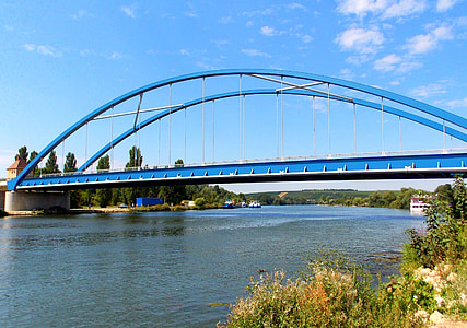Río, principal, puente, puente principal, agua, paisaje del río, junto al río