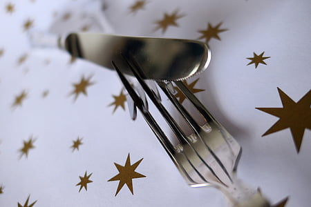 fork, cutlery, knife, metal, spoon, gloss, gastronomy