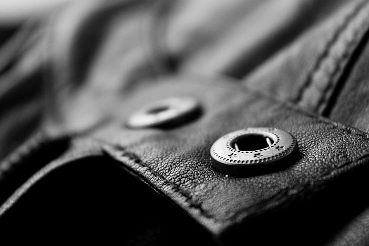 leather, jacket, garment, button