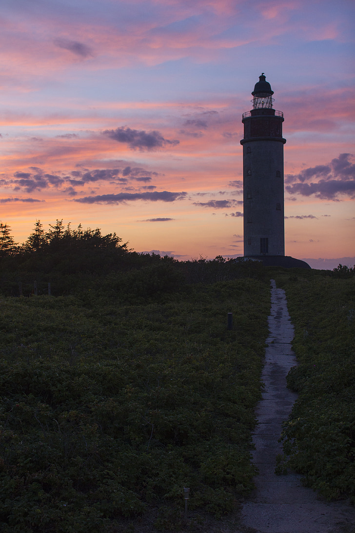 Leuchtturm, Dänemark, Sonnenuntergang