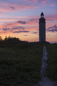 Deniz feneri, Danimarka, günbatımı