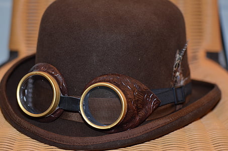 Steampunk, şapka, keşfetmek, fantezi, serseri, Retro, gözlüğü