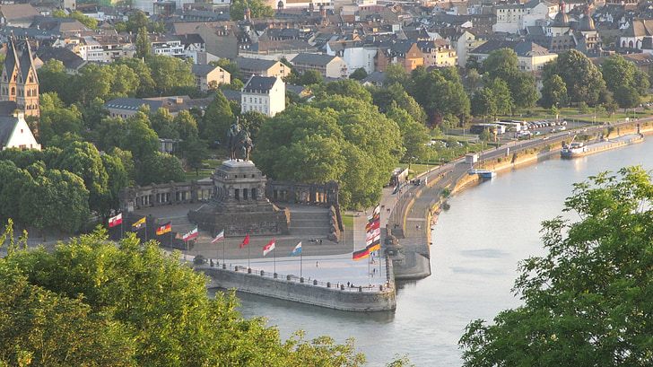Koblenz, Nemecko, Porýnie, pamiatka, Porýnie-Falcko, Porýnie, Cestovanie