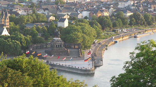 Koblenz, Nemčija, Ren, mejnik, Porenje-Pfalška, Porenje, potovanja