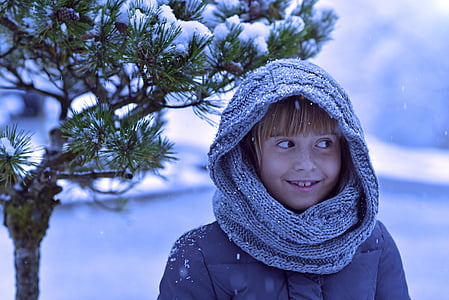 το παιδί, Κορίτσι, χιόνι, φύση, φως