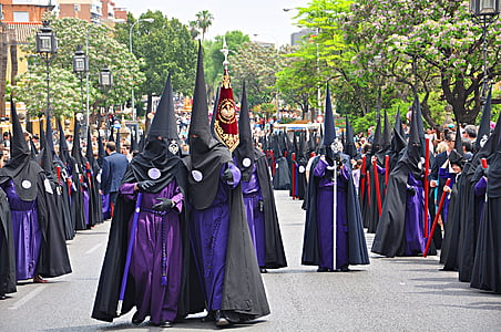 easter, seville, andalusia, spain, procession, brotherhood, sisterhood