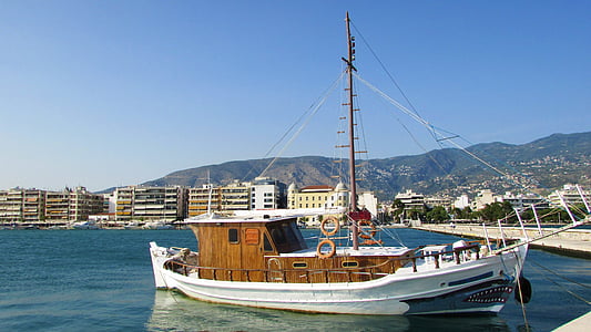 Görögország, Volos, sétány, csónak, Thesszália, magnézia, rendeltetési hely