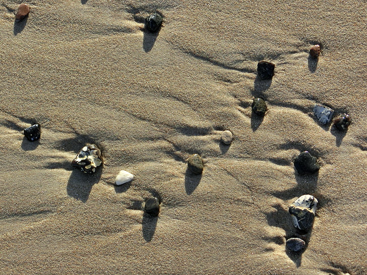 Beach, kövek, homok