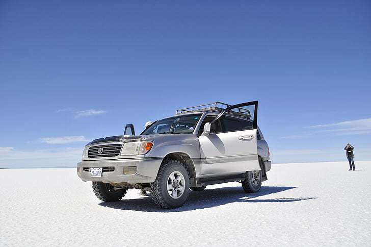 Bolivia, Uyuni, impulsión de 4 ruedas, Jeep, América del sur, Salar de uyuni, Salar de