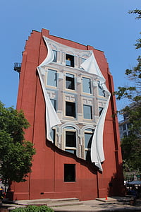 kunst, wallart, byen, Flatiron building, Toronto, Canada, kunstverk