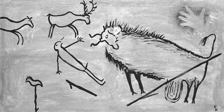 stone age, painting, mural, lascaux, cave paintings, art, cave
